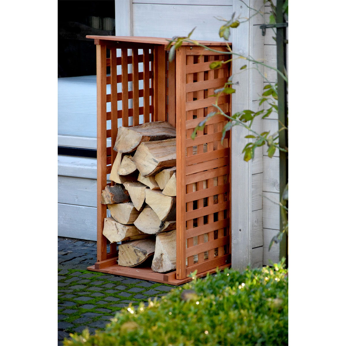 dobar Kaminholzregal braun 39 x 85 x 39 cm Bild 3