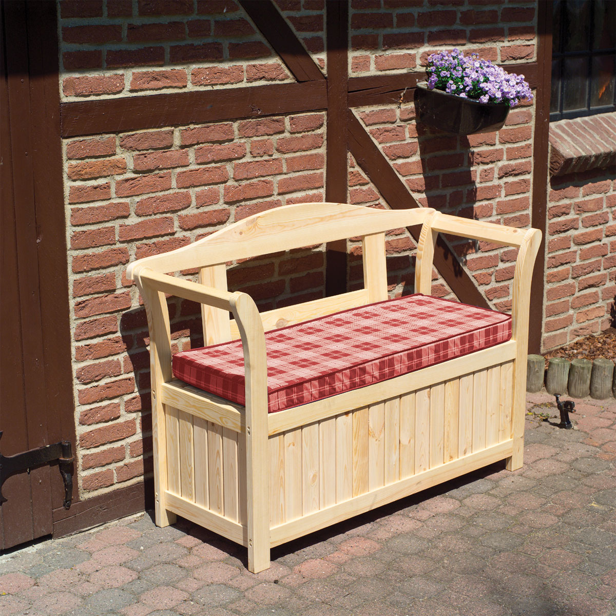 Promadino Friesenbank inkl Kissenbox und Sitzauflage