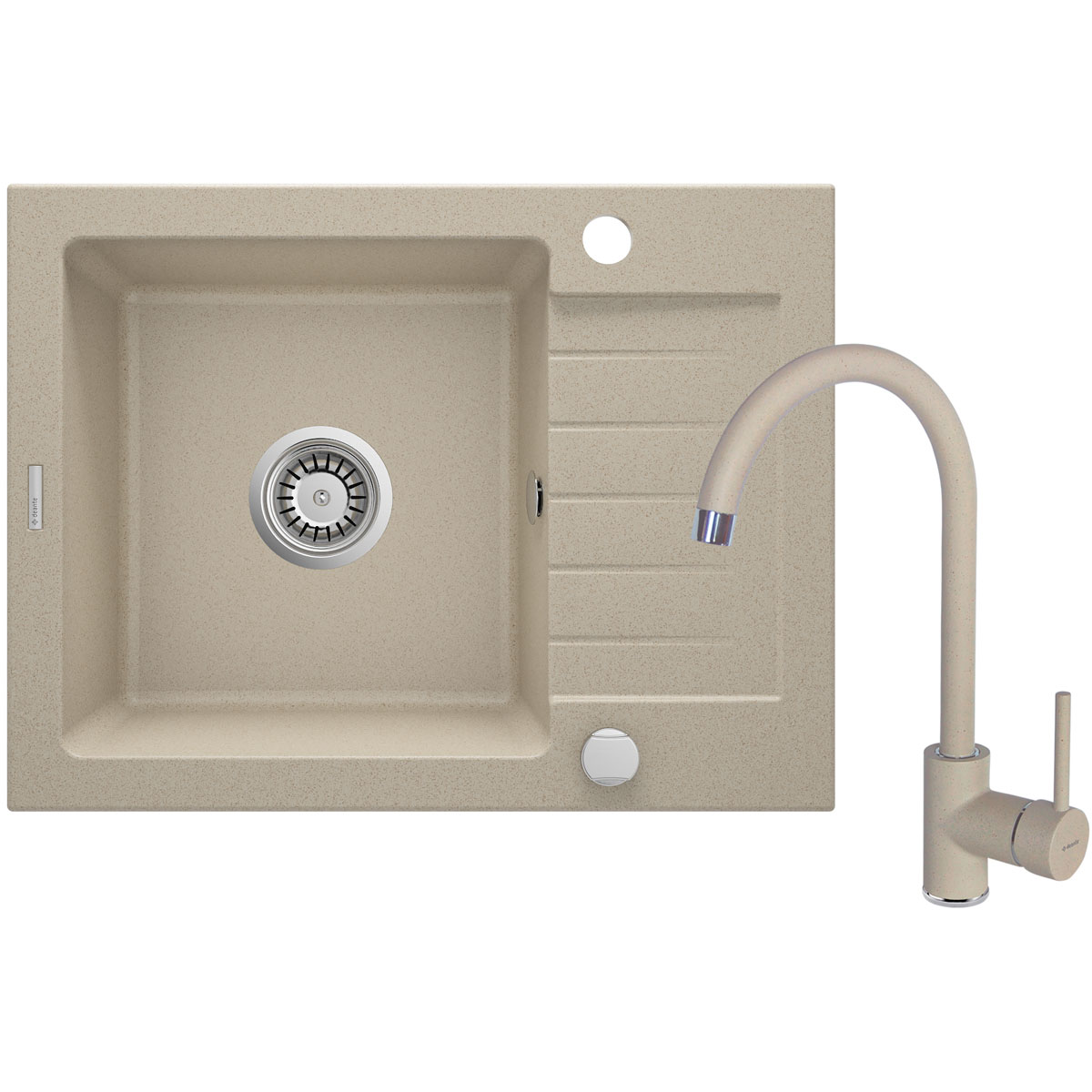 deante  Granitspülen-Set ZORBA mit Armatur sand