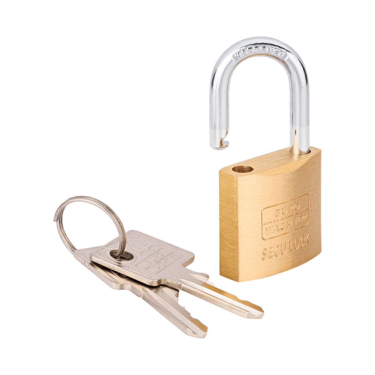 Burg Wächter Vorhängeschloss-Set Quadro 405 30 GL 28,9 x 48,9 x 11,8 mm Messing Bild 2