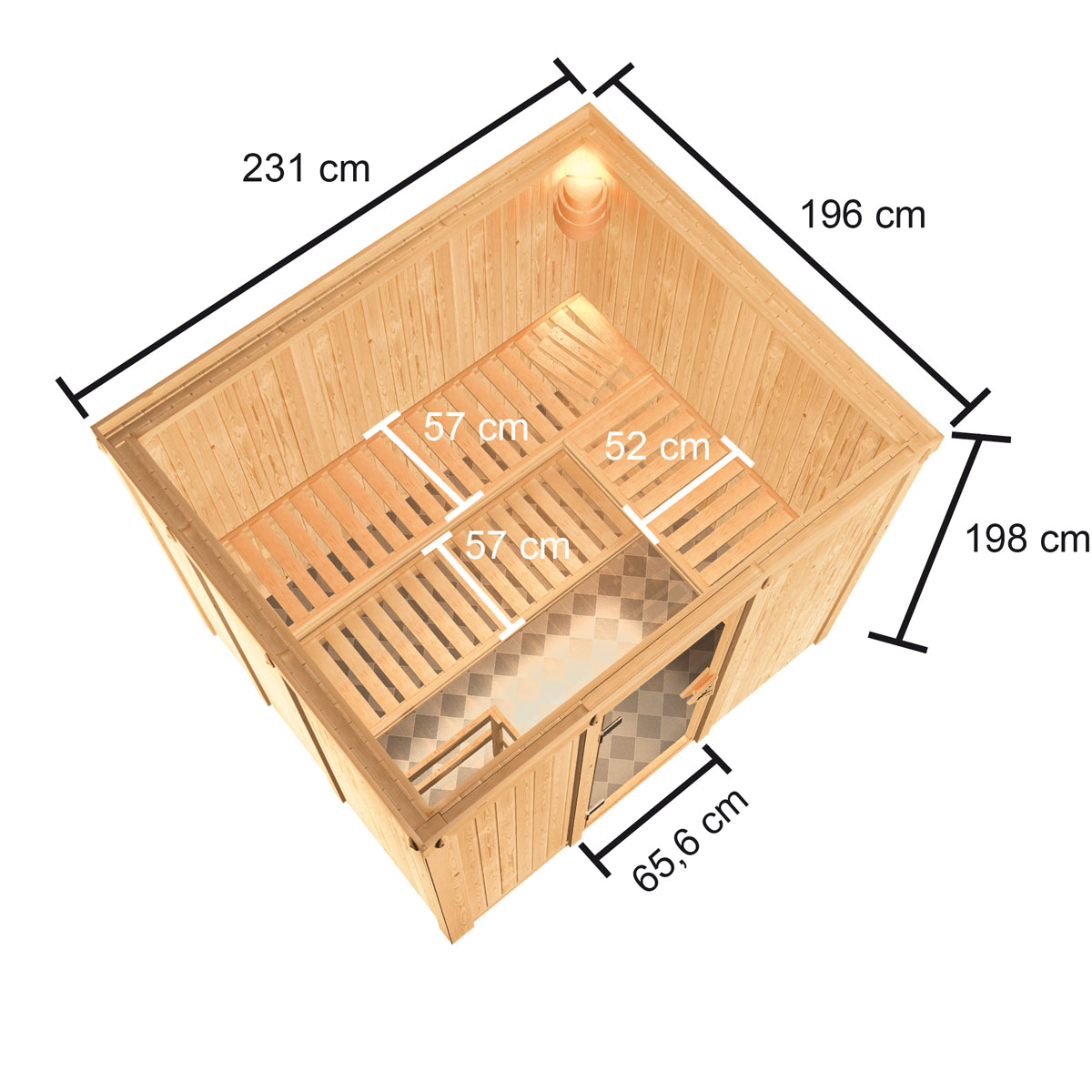 Karibu Sauna Nybro naturbelassen Bio externe Steuerung Bild 2