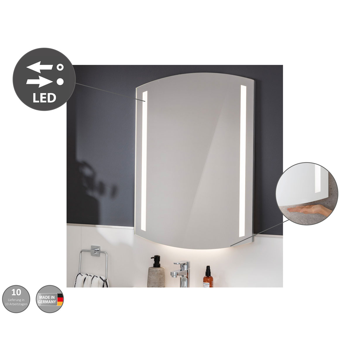 Fackelmann  Spiegelelement B.Style 805 x 800 x 20 mm LED Bild 2