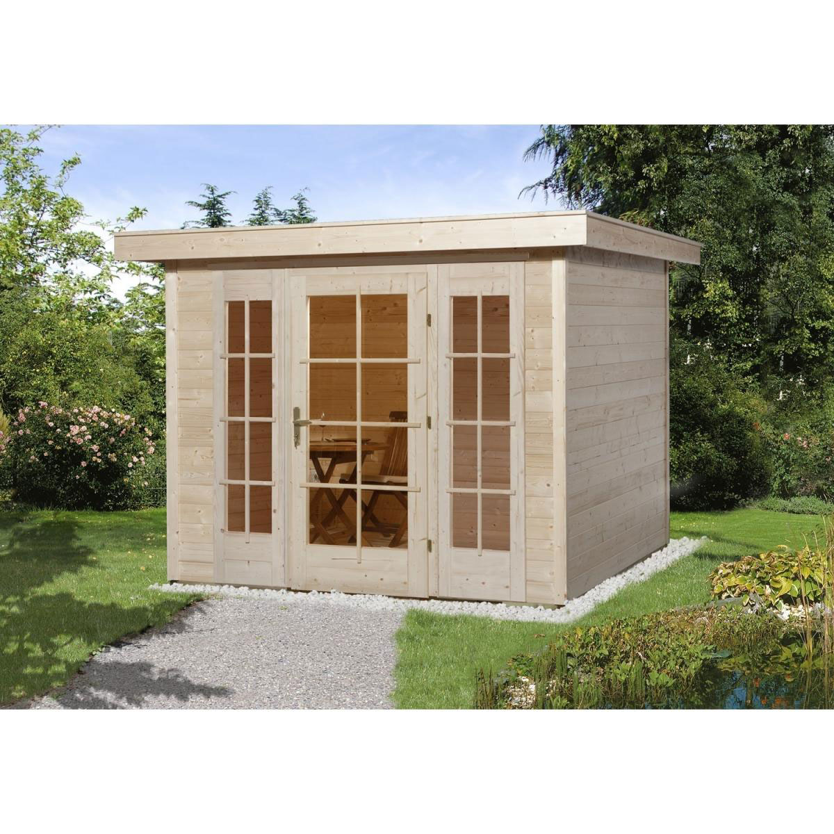 Weka Gartenhaus Panorama 172 Größe 1/2 mit Glastür 259 x 286 x 216 cm