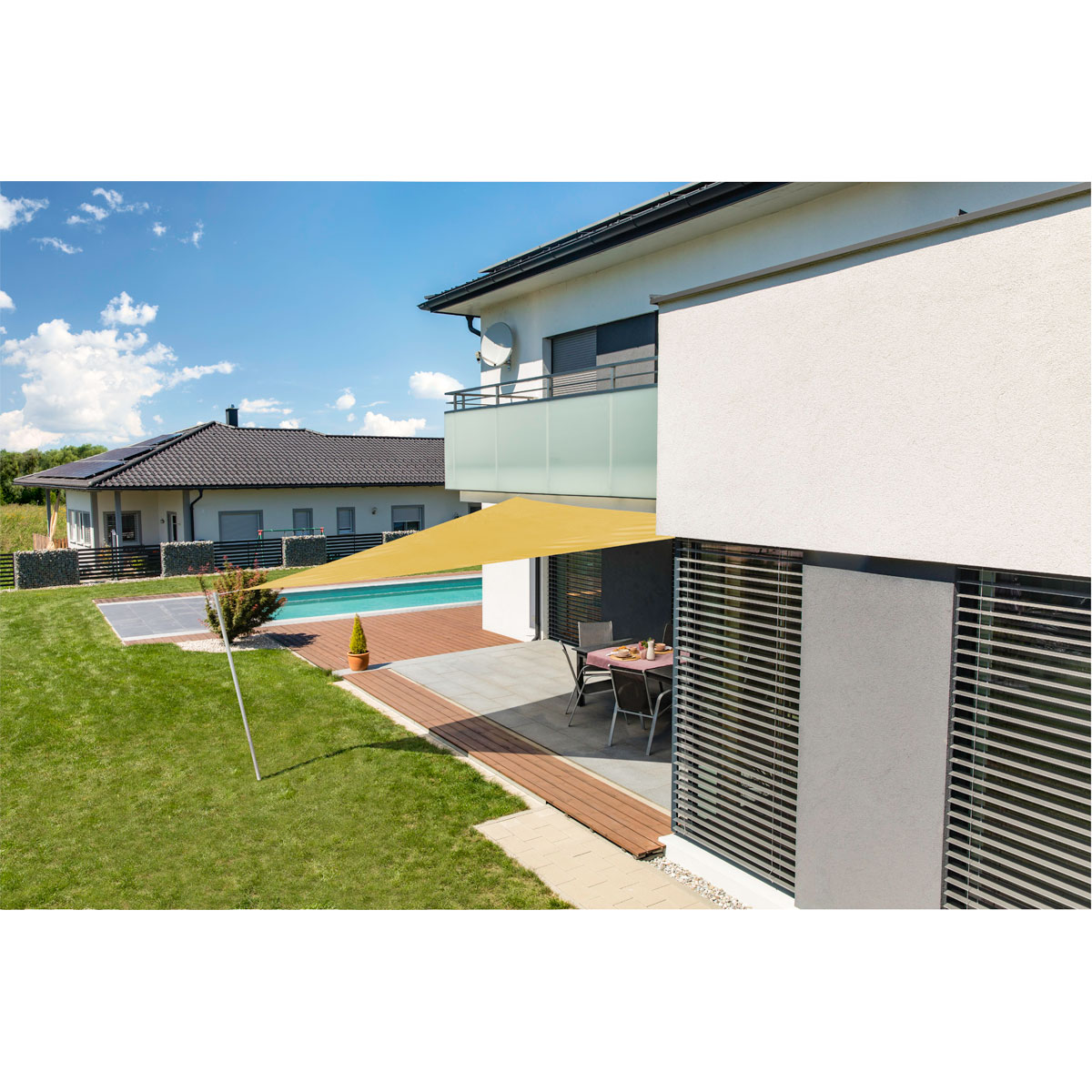 Dreieck-Segel Cannes 3 x 3 x 3 m gelb Bild 3