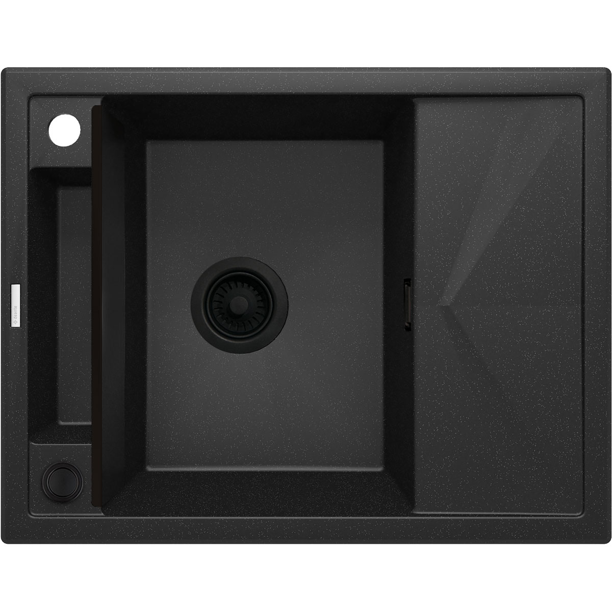 deante 1 Becken Granitspüle MAGNETIC mit kurzer Abtropffläch graphit metallic