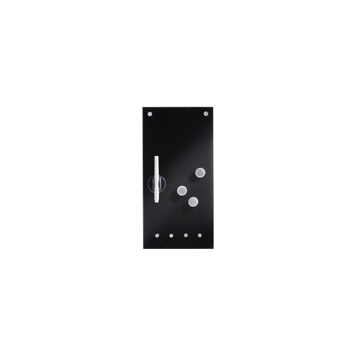 Memobord Glas 20 x 40 cm schwarz