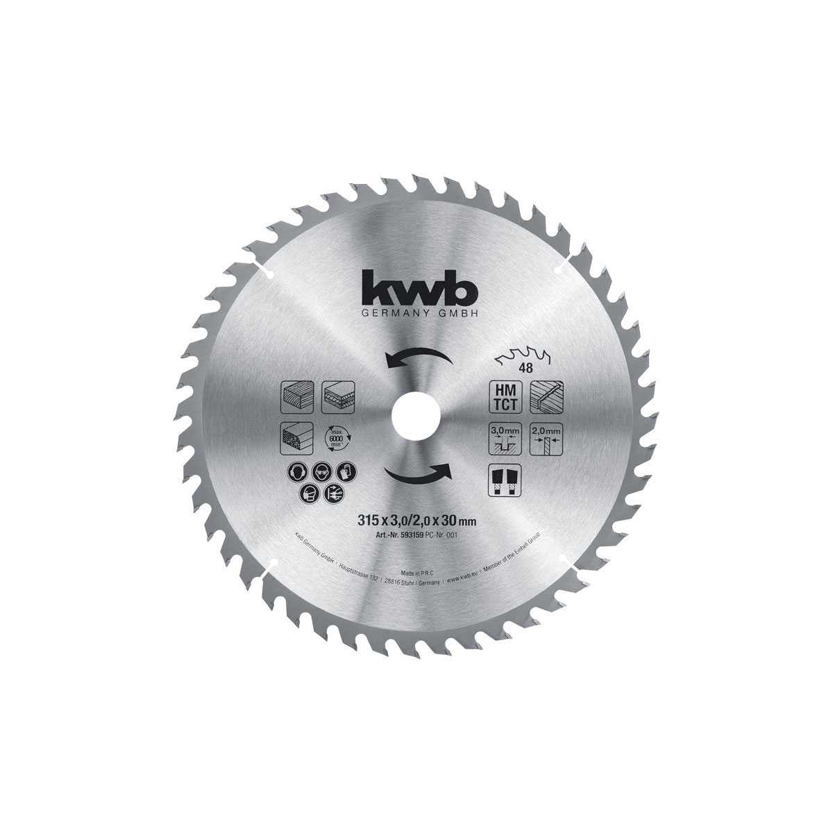 kwb  Spanplattenkreissägeblatt Durchmesser 315 mm Bild 1