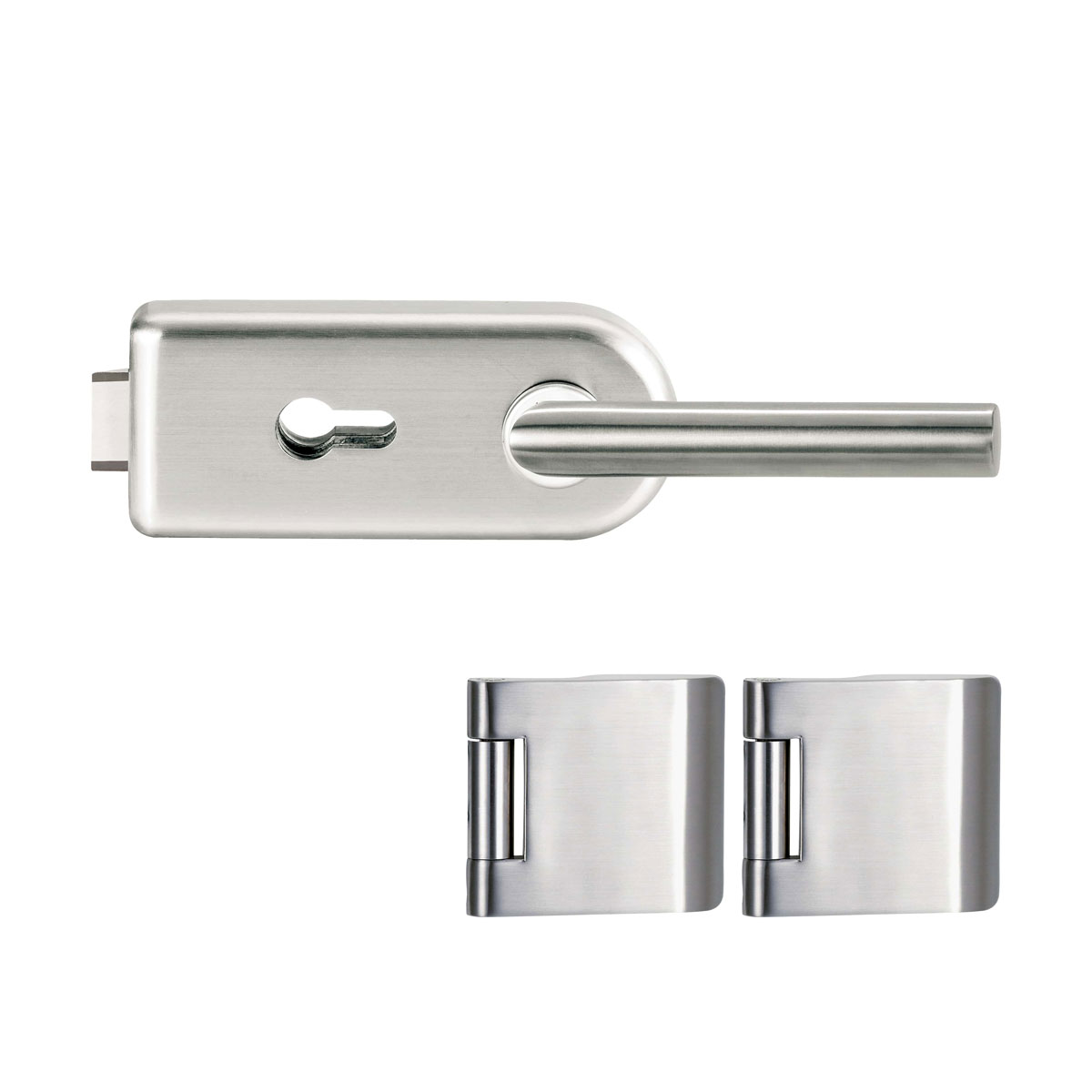 Novadoors Glastürbeschlag-Set SKS 62 Edelstahl Optik