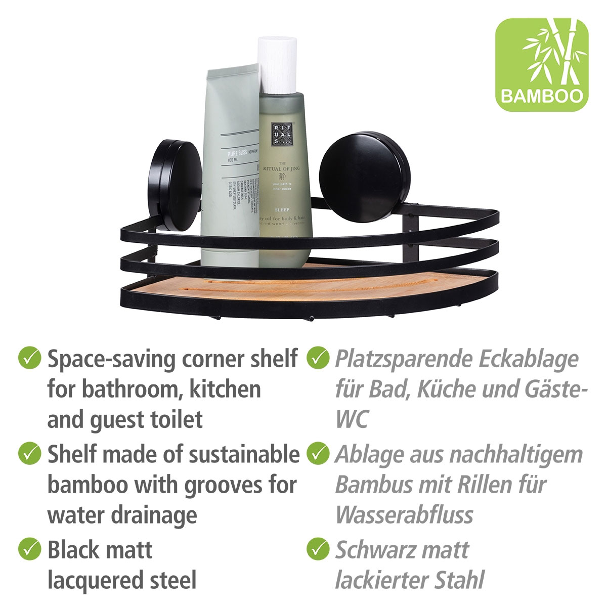 Wenko  Static-Loc Eckablage Alba Badezimmerablage Bild 3