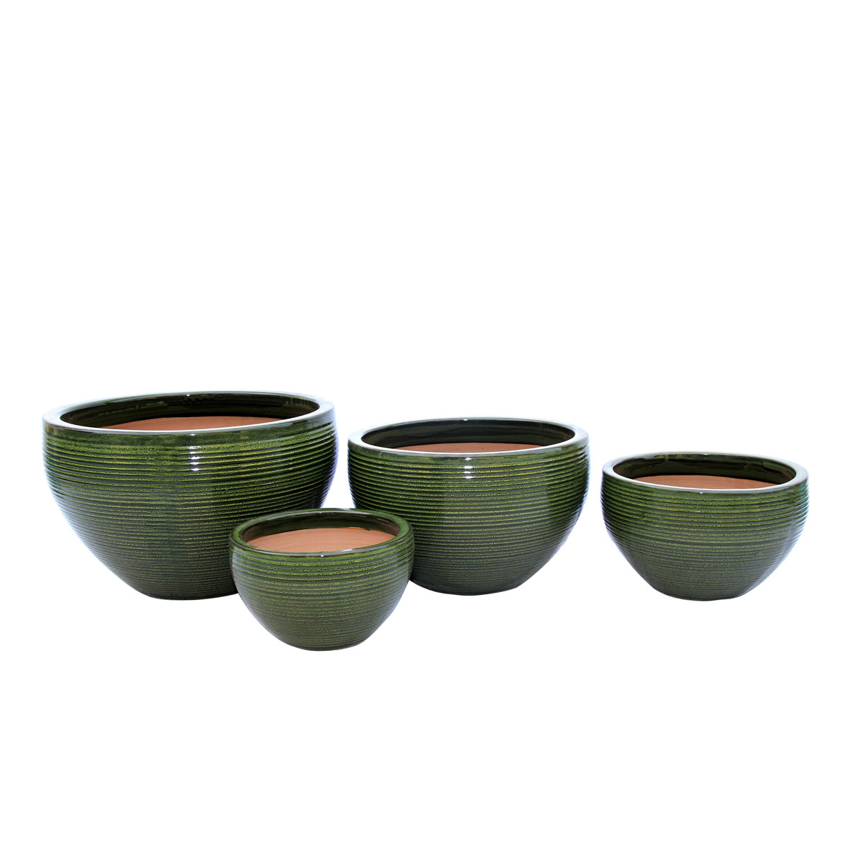 Haveson Pflanzschale Feine Rille grün glasiert Durchmesser 28 x 17,5 cm Haveson Pflanzschale Feine Rille grün glasiert Durchmesser 28 x 17,5 cm