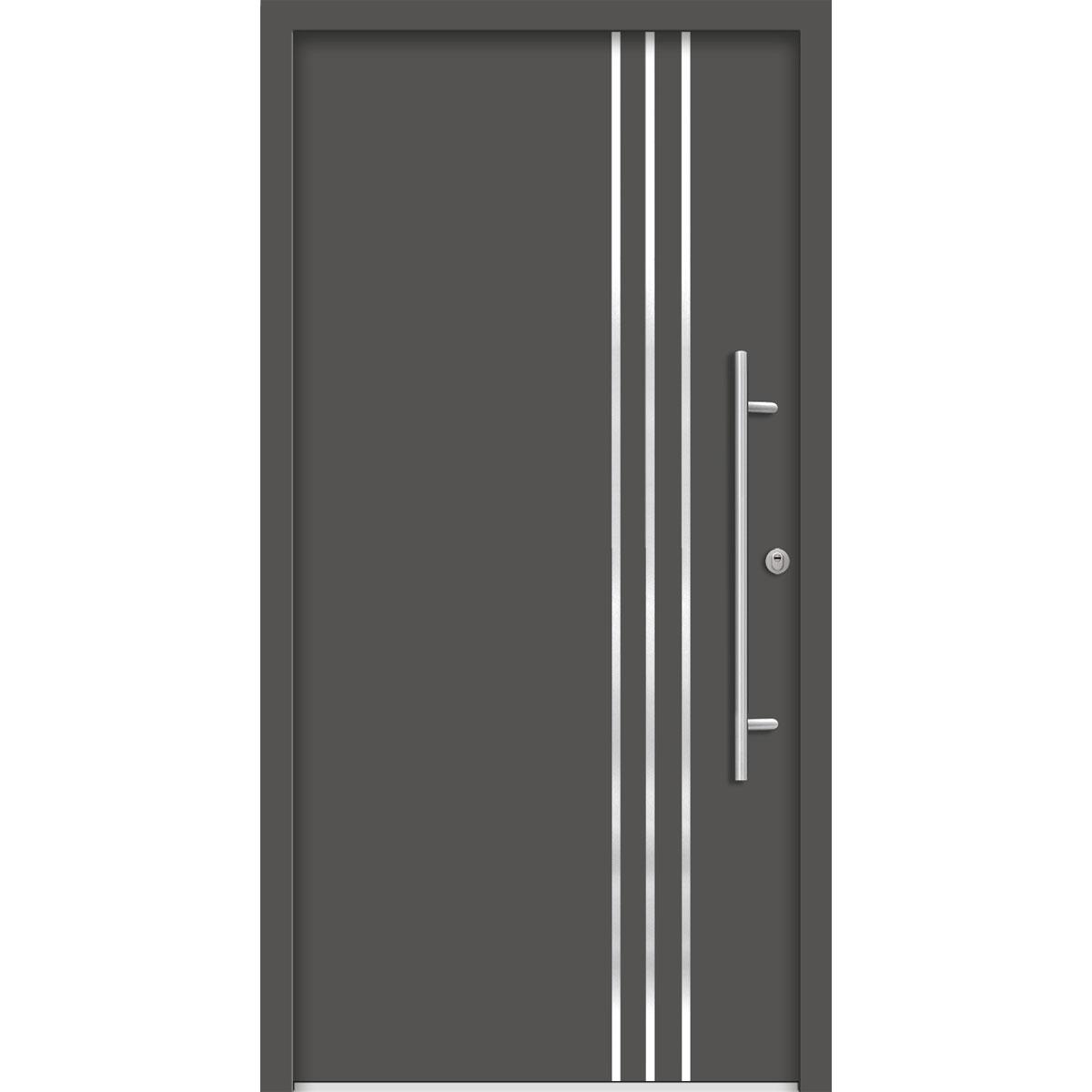 SplenDoor Premium-Haustür Passivedoor Kalmar RC2 energiesparend einbruchsicher anthrazit 100 x 210 cm rechts