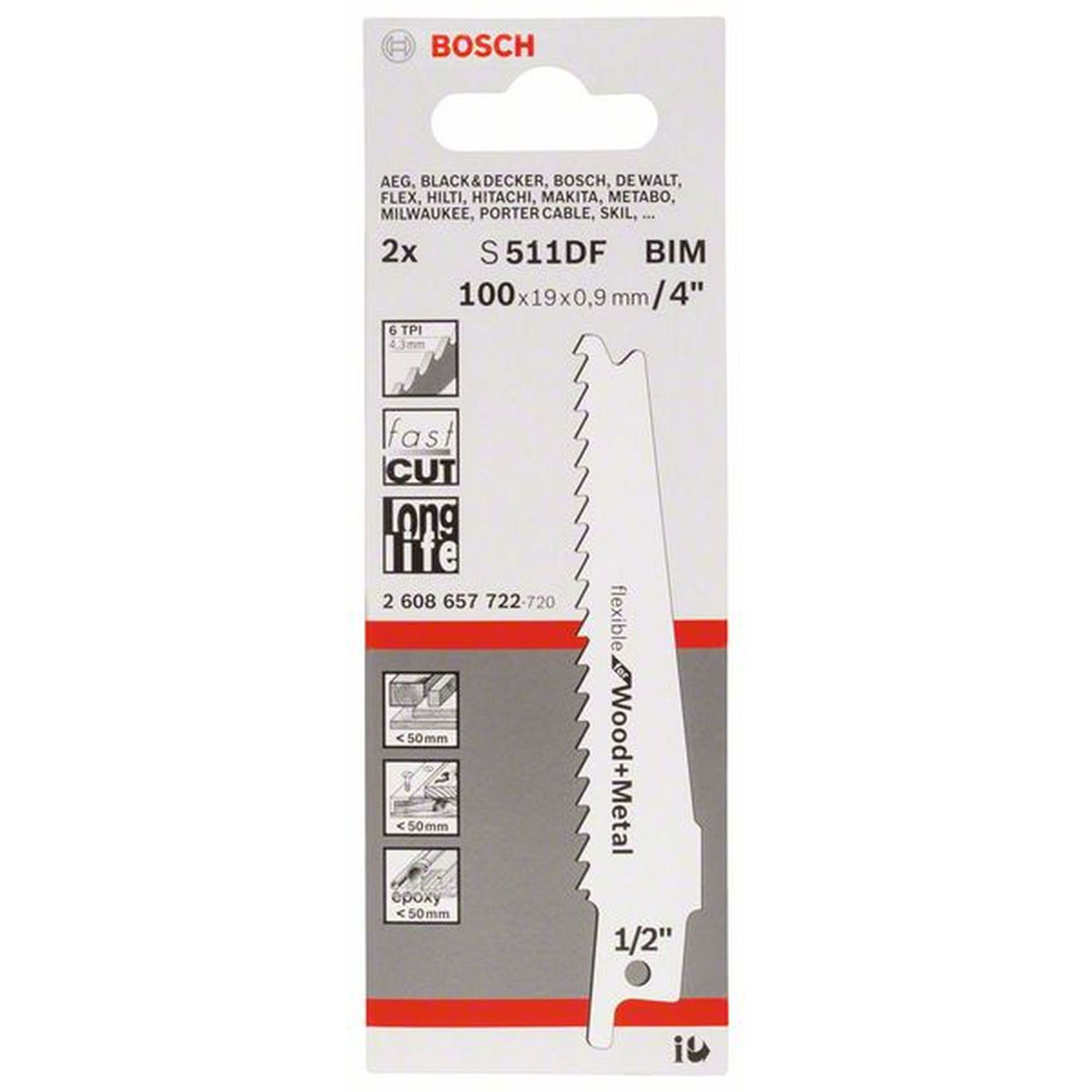 Bosch Professional  Säbelsägeblatt S 511 DF 100 x 19 mm