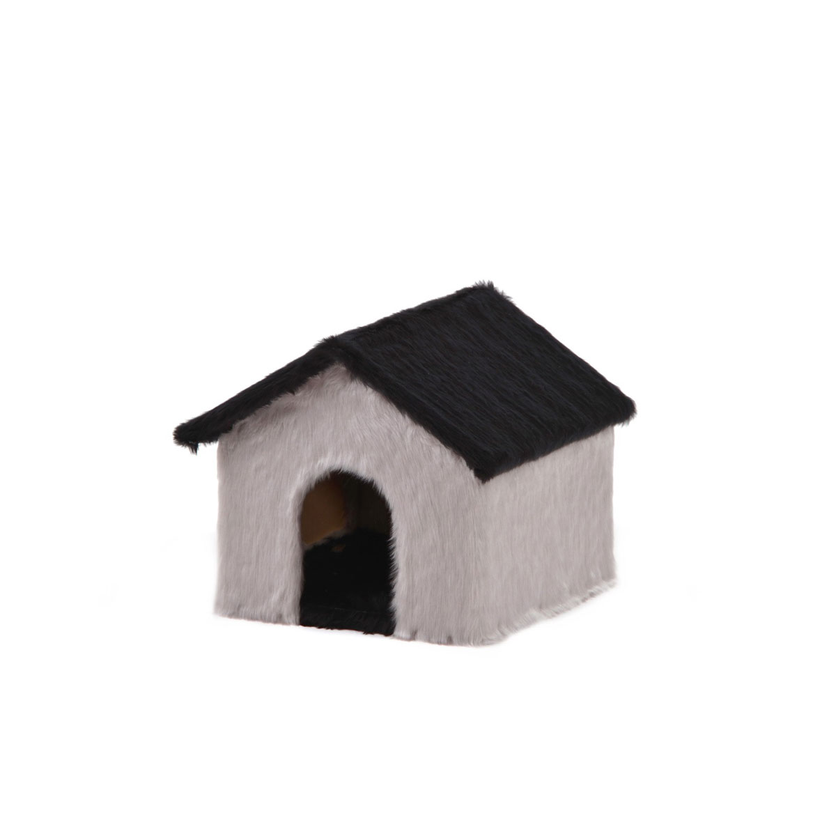 Rohrschneider Kuschelhöhle mit Plüschdach, grau-schwarz