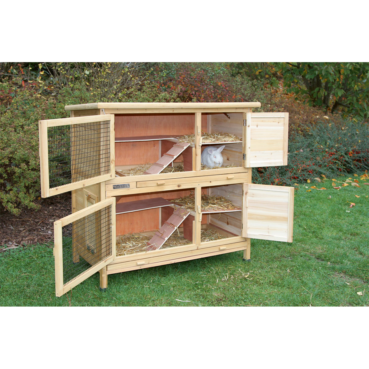 Kleintierstall Appartment Flat 115 x 118 x 61 cm natur