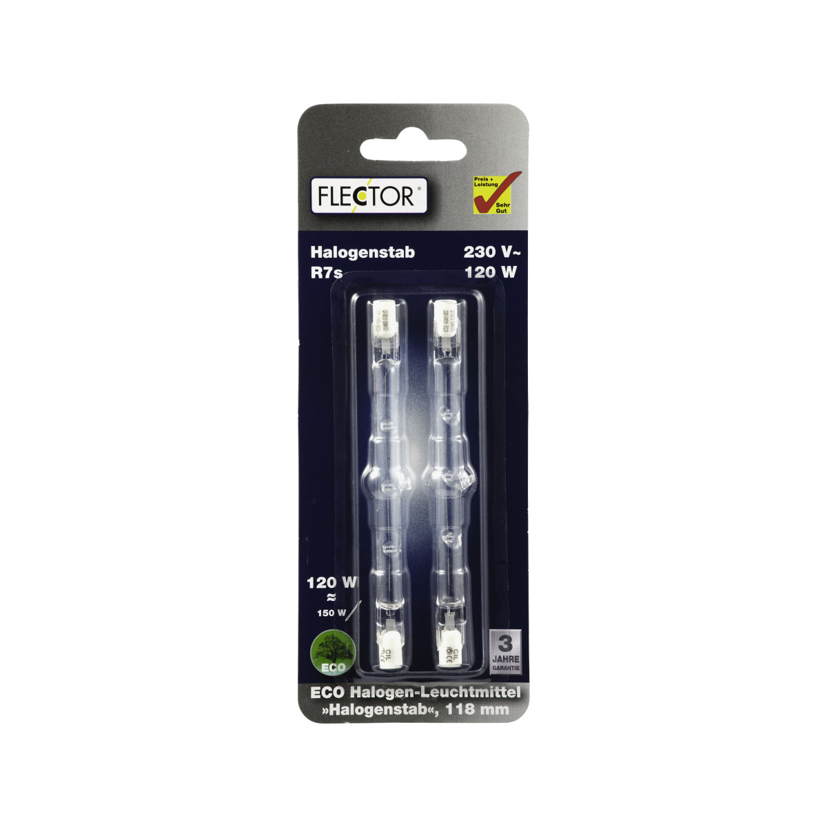 Flector Halogenlampe Eco-Halogen R7s 2er Pack Bild 2