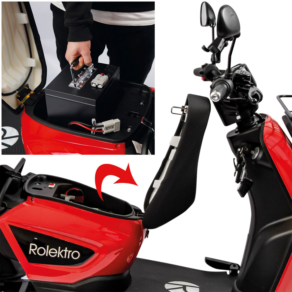 Rolektro E-Carrier „25 V.3“ Rot, mit Koffer Bild 5