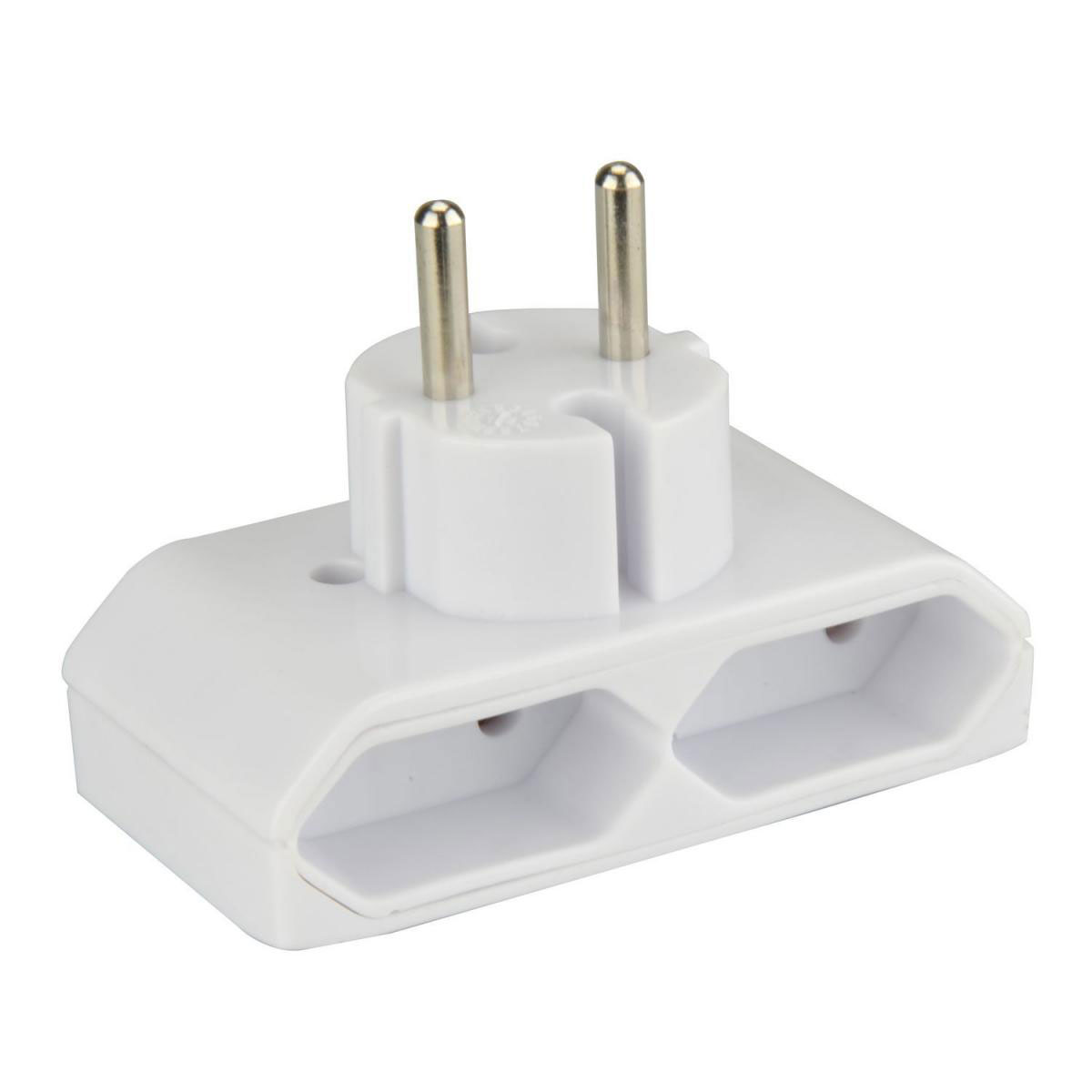 Euro-Adapter 2-fach flach weiß