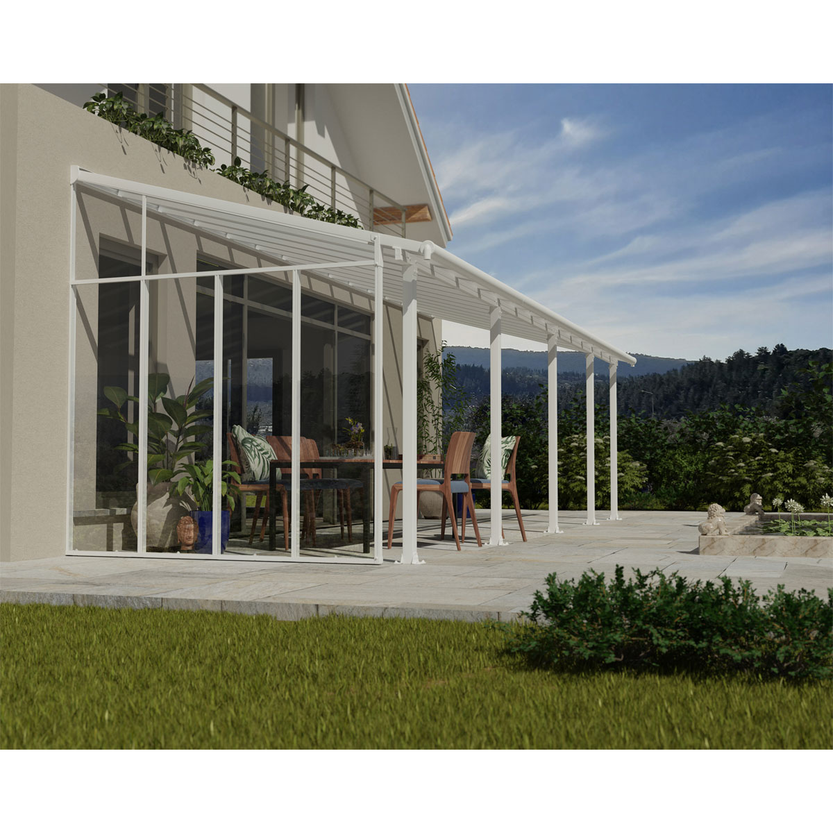 Palram Canopia Terassenüberdachung 3er Serie Pergola-Seitenwand weiß