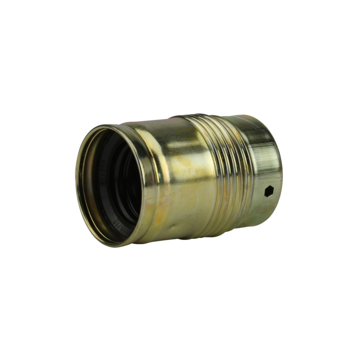 Unitec Lampen-Fassung E27 Glattmantel messing