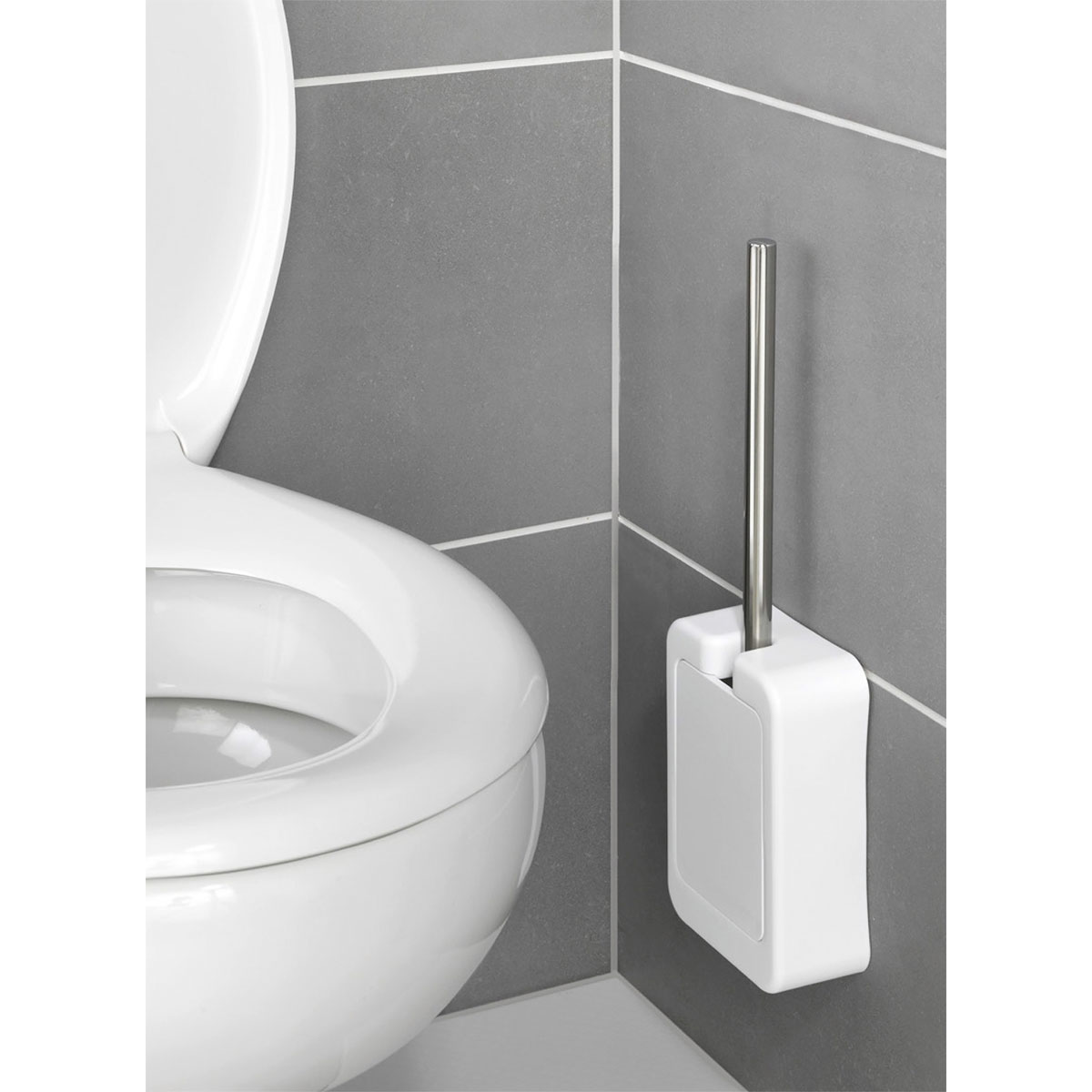 mit Static-Loc WC-Garnitur WC-Bürstenhalter Osimo 514973 | Silikon-Bürste Wenko