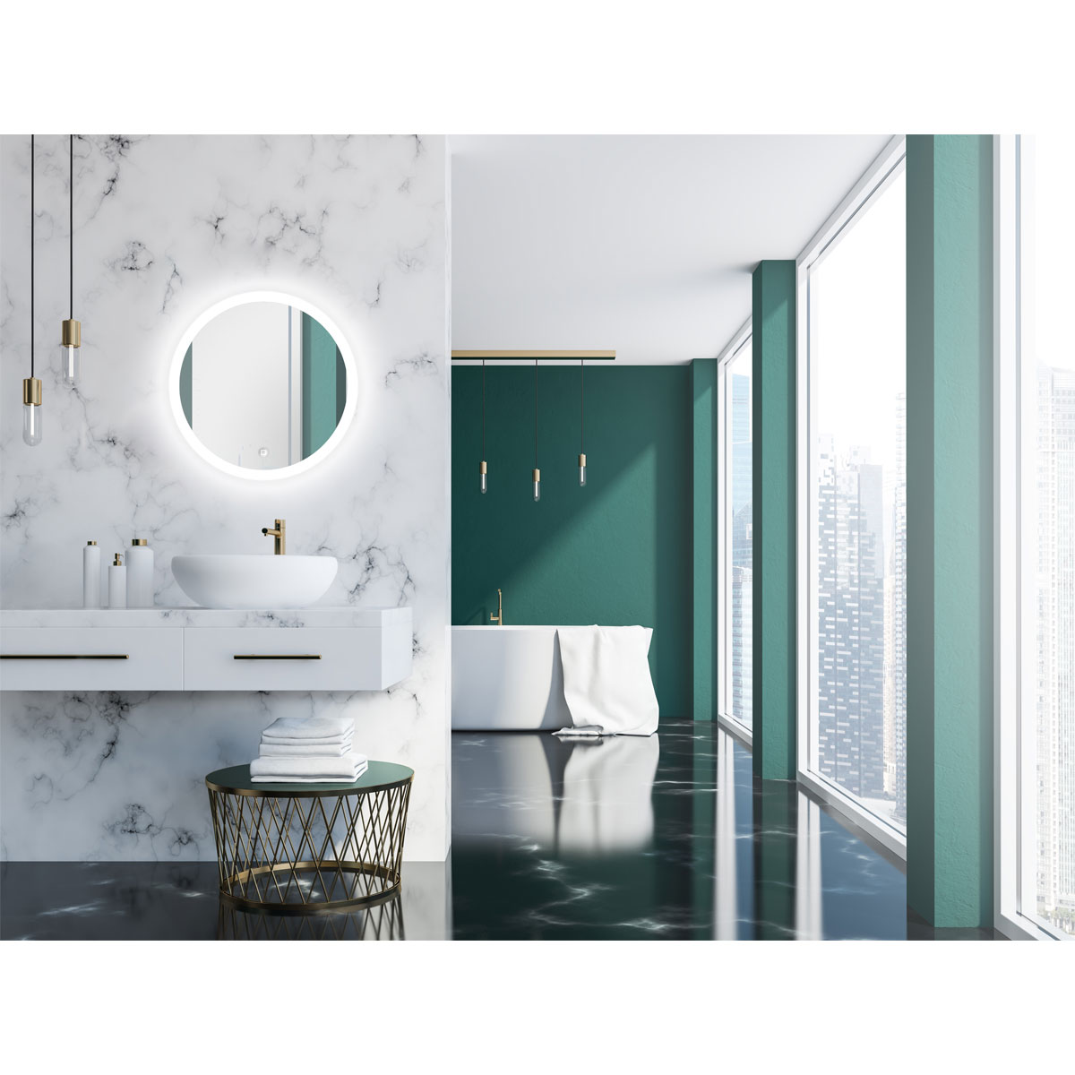 DSK  Design LED Lichtspiegel Silver Luna Dm 59 cm Bild 2