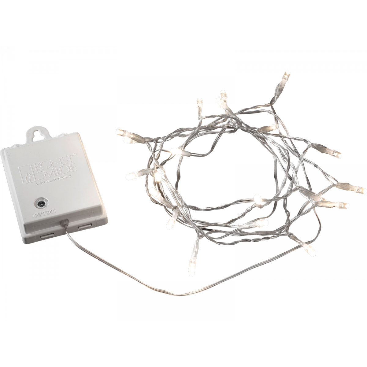 Konstsmide LED-Außenlichterkette 40 Dioden transparentes Kabel batterie