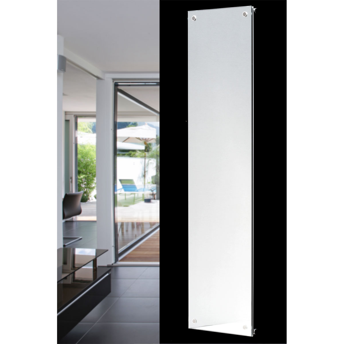 Ximax Raumheizkörper P1/G 1800 x 595 mm 825 Watt Mittenanschluss Glas Spiegel