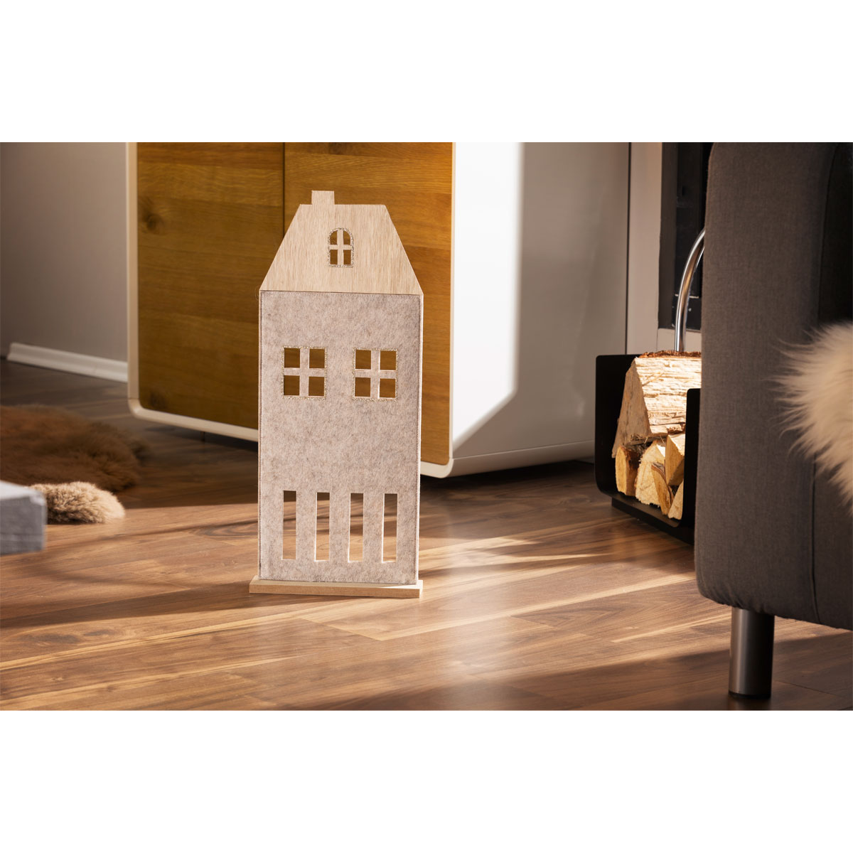 Ambientis Dekoratives Haus grau Höhe 54 cm Bild 2