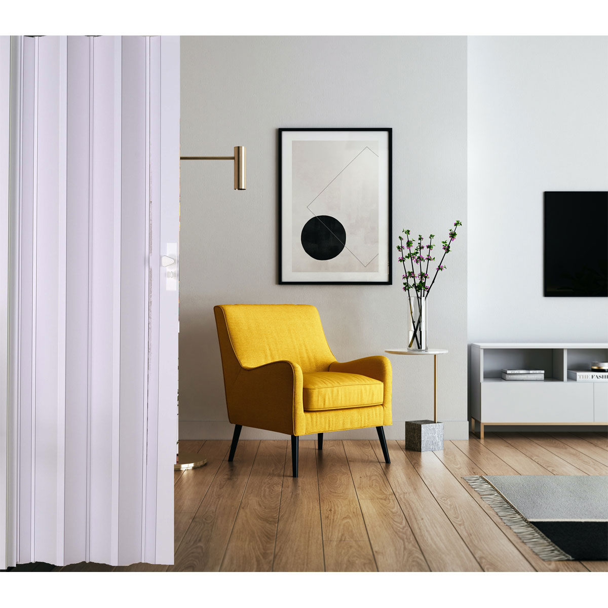 FORTE Kunststoff-Falttür Luciana B 88,5 x H 202 cm weiß Bild 2