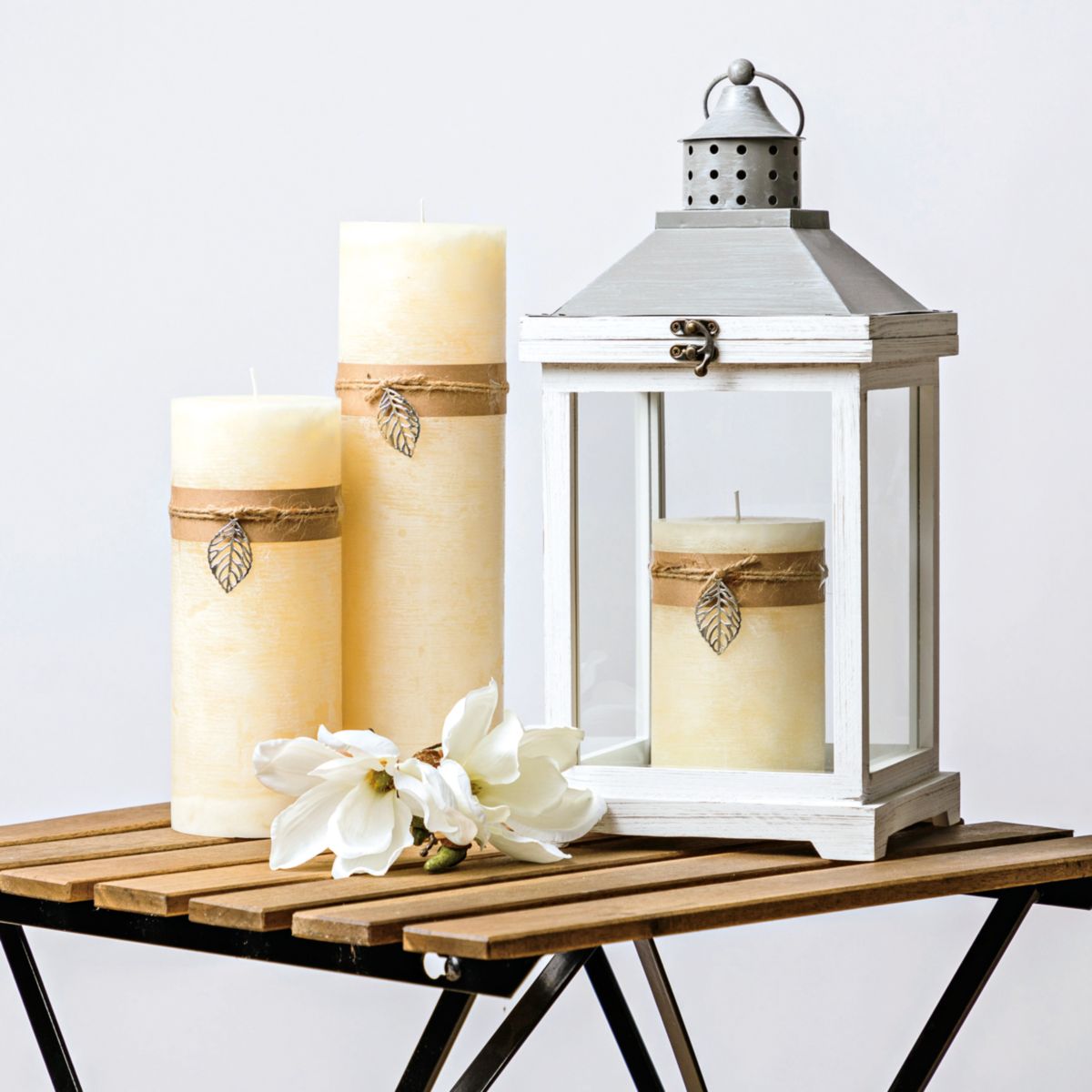 Ambientis Laternenkerze elfenbein Durchmesser 10 cm Höhe 15cm Bild 2