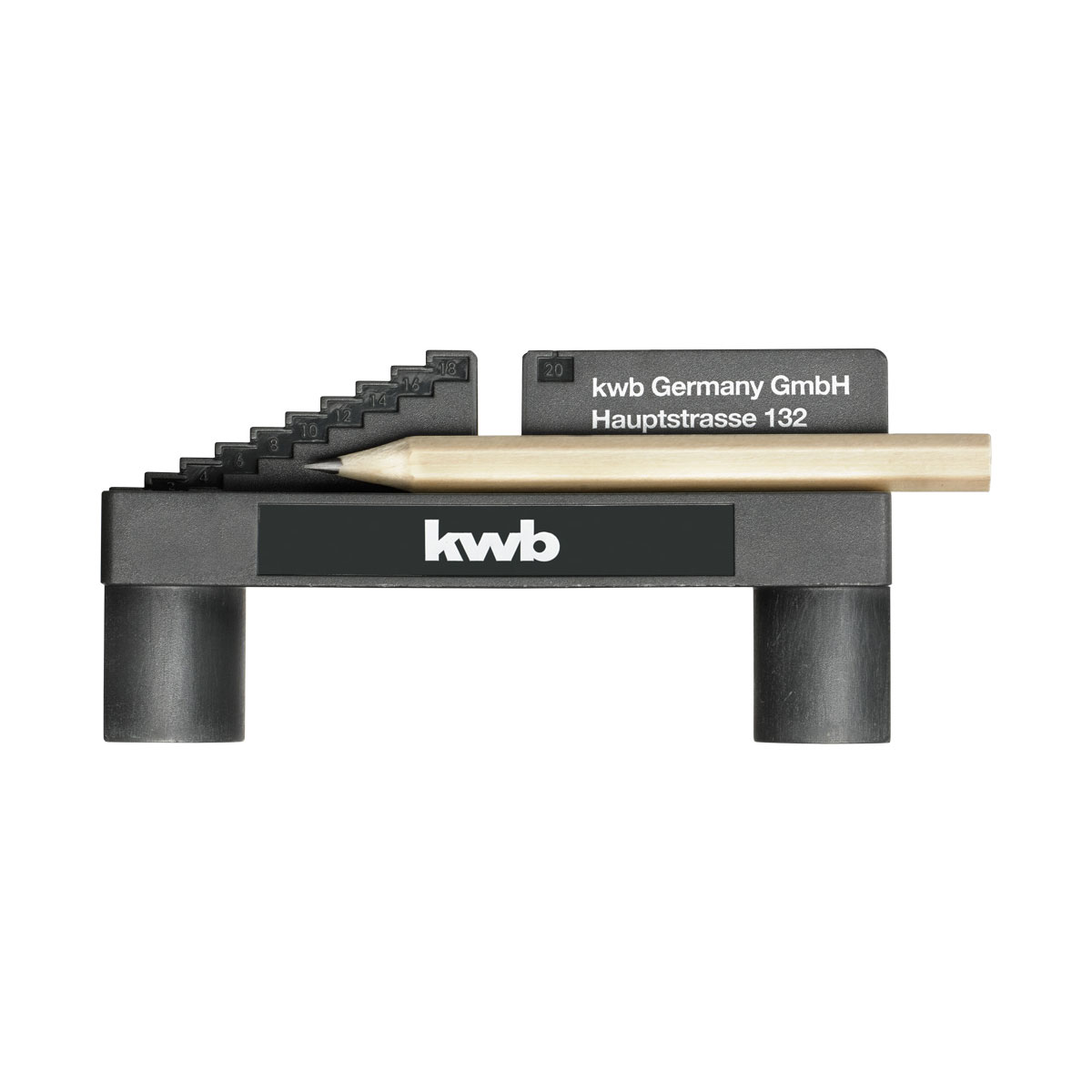 kwb Mittenfinder mit Bleistift und metrischer Skala als Anzeichenhilfe von 1-20 mm