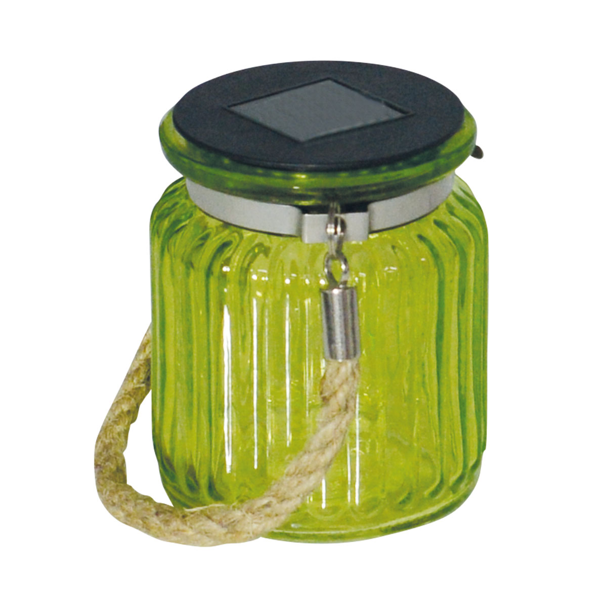 näve LED-Solar-Windlicht inkl Kordel grün