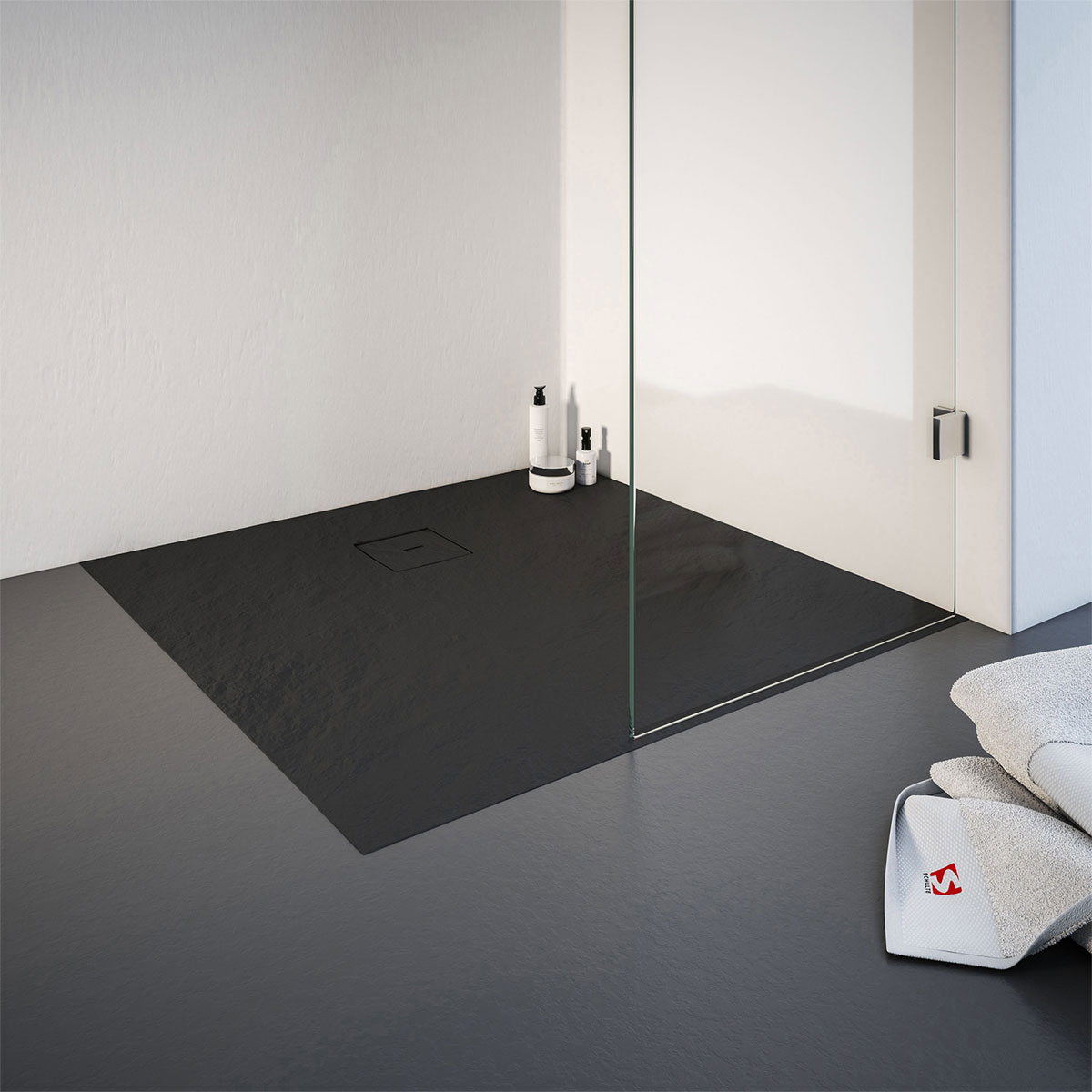 Schulte Express Plus Duschwa Mineralg Steinstr Quadrat -Plan 1200 x 1200 anthraz. Bild 2