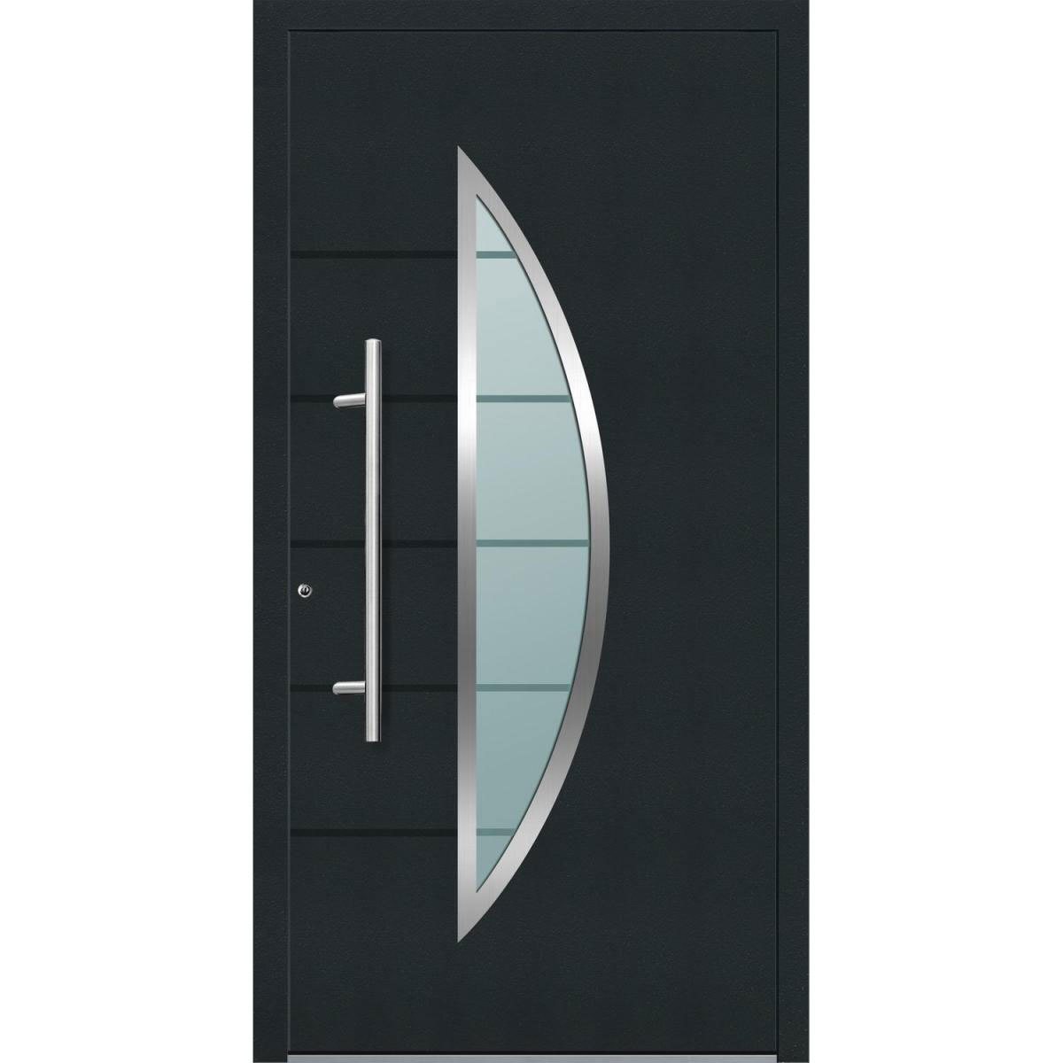Aluminium Sicherheits-Haustür Sassari Exklusiv 75 mm anthrazit 100 x 210 cm Anschlag links inkl Griffset