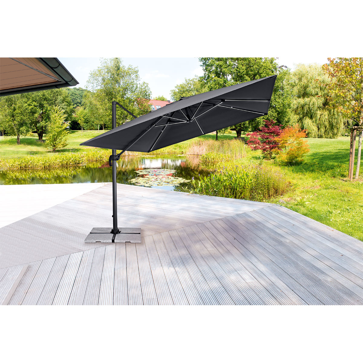 Haveson LED-Ampelschirm Cremona 300 x 300 cm anthrazit Bild 3