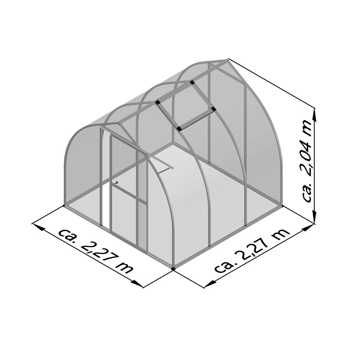 KGT Gewächshaus Rhodo III 5,15m² silber Bild 4