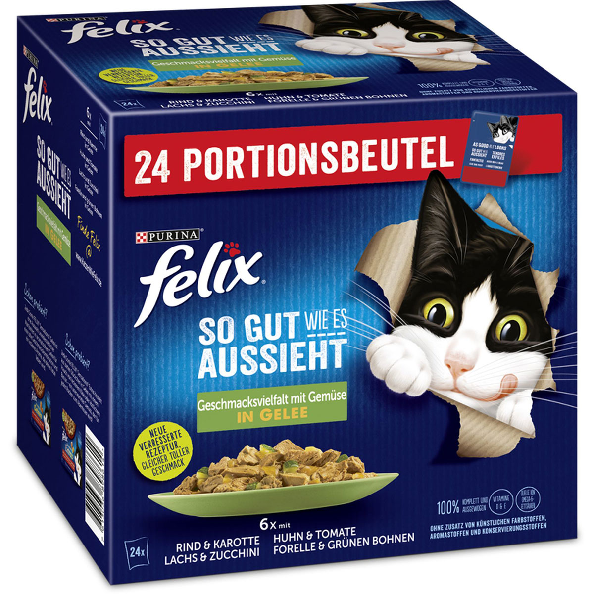 Felix So gut wie es aussieht Gelee Vielfalt Gemüse 24 x 85g Portionsbeutel