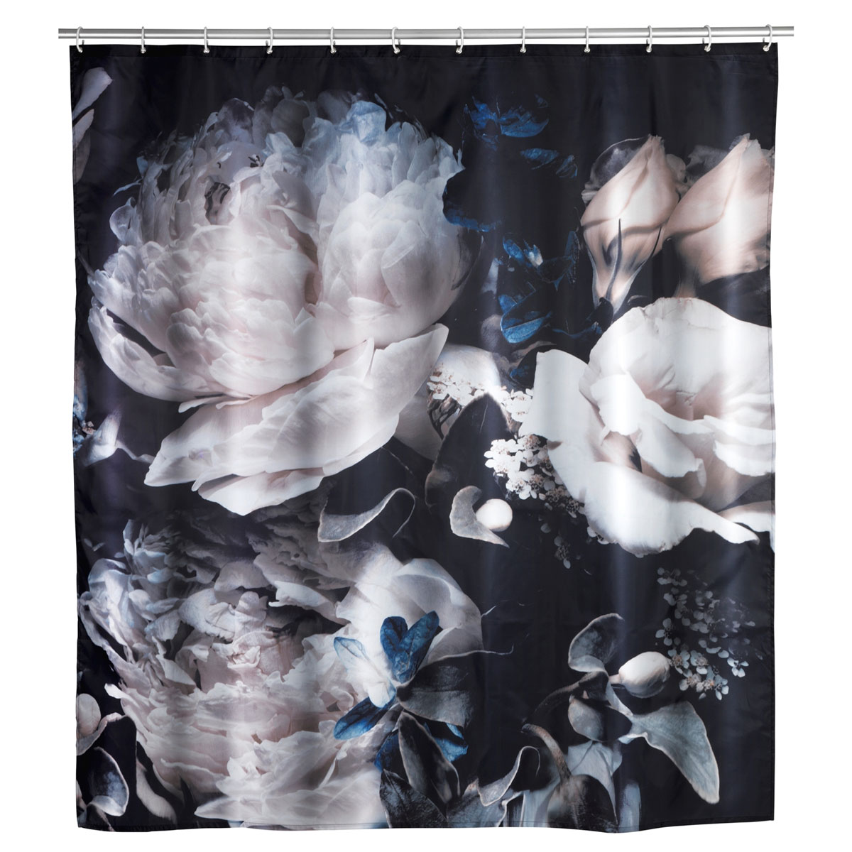 Wenko Anti-Schimmel Duschvorhang Peony Textil Polyester 180 x 200 cm waschbar