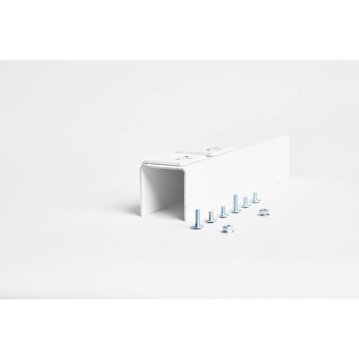 Hibitaro Winkel zur Wandmontage für Bodensysteme 2er Set für 1-läufige Schiene Weiß Matt