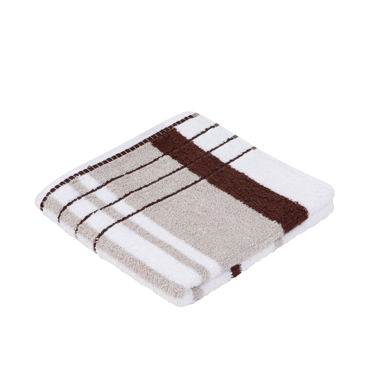 Handtuch Berlin Streifen 50 x 100 taupe/ schokolade Bild 2