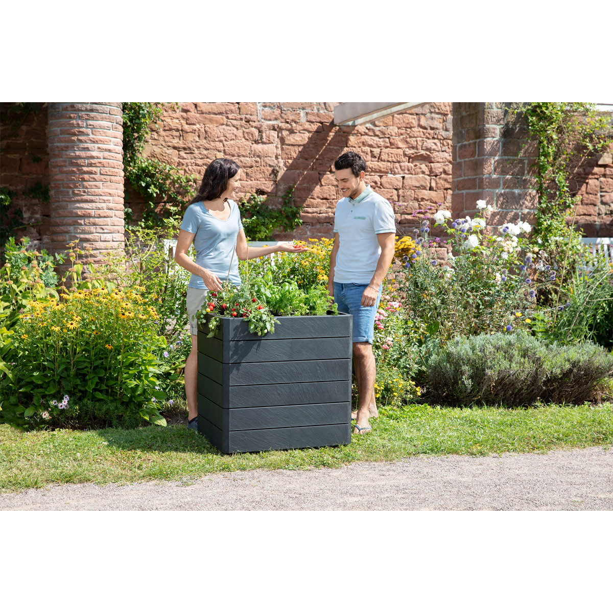 Garantia Hochbeet ERGO QUADRO M 75 Stone inkl FLORA Bild 6