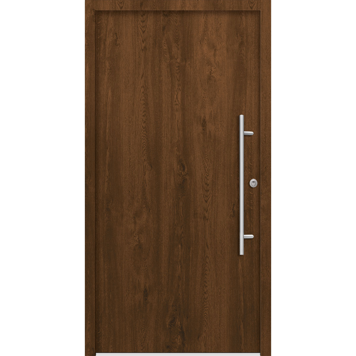 SplenDoor Premium-Haustür Passivedoor Ribe RC2 energiesparend einbruchsicher nussbaum 100 x 200 cm rechts