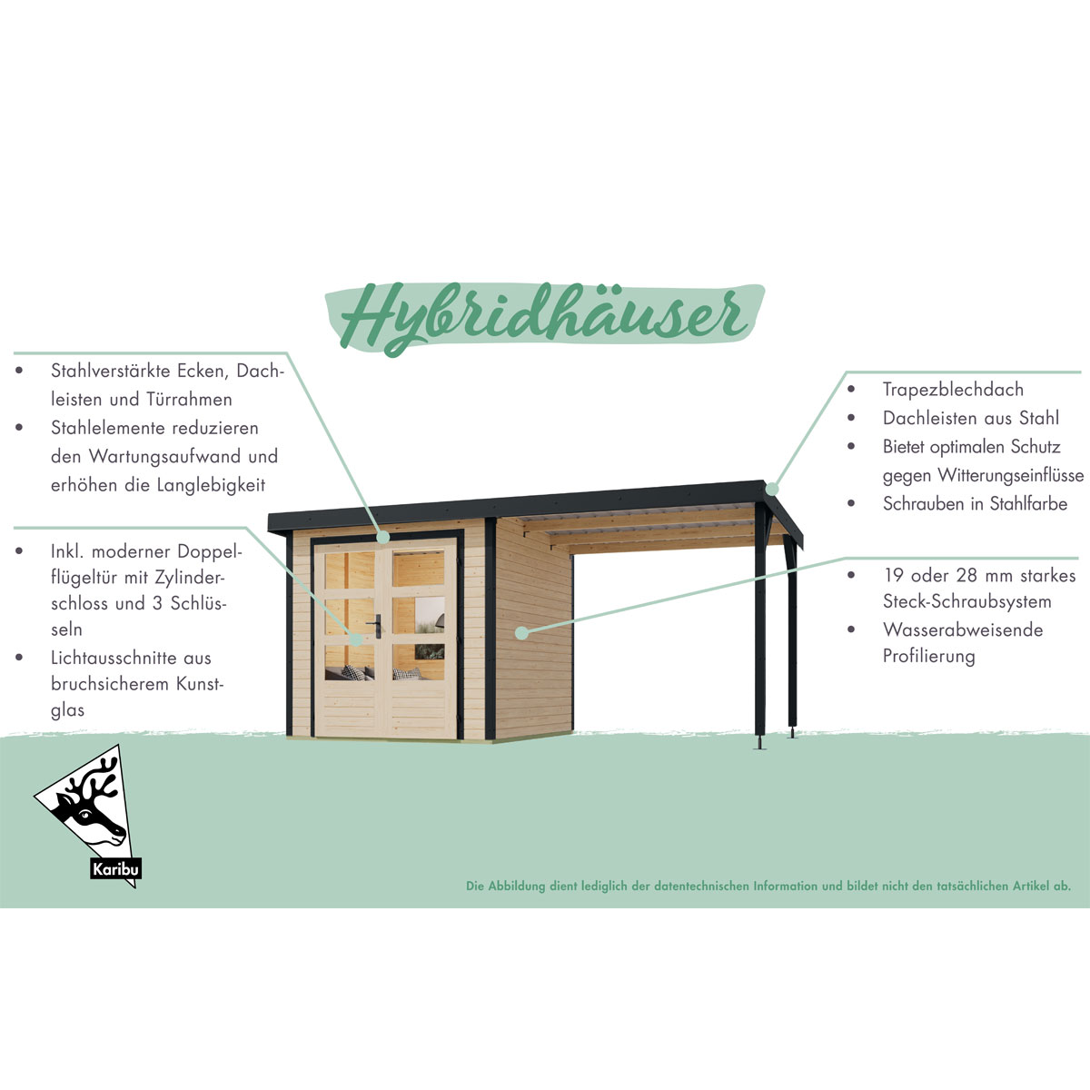 Gartenhaus "Jupiter A" naturbelassen / anthrazit Bild 6