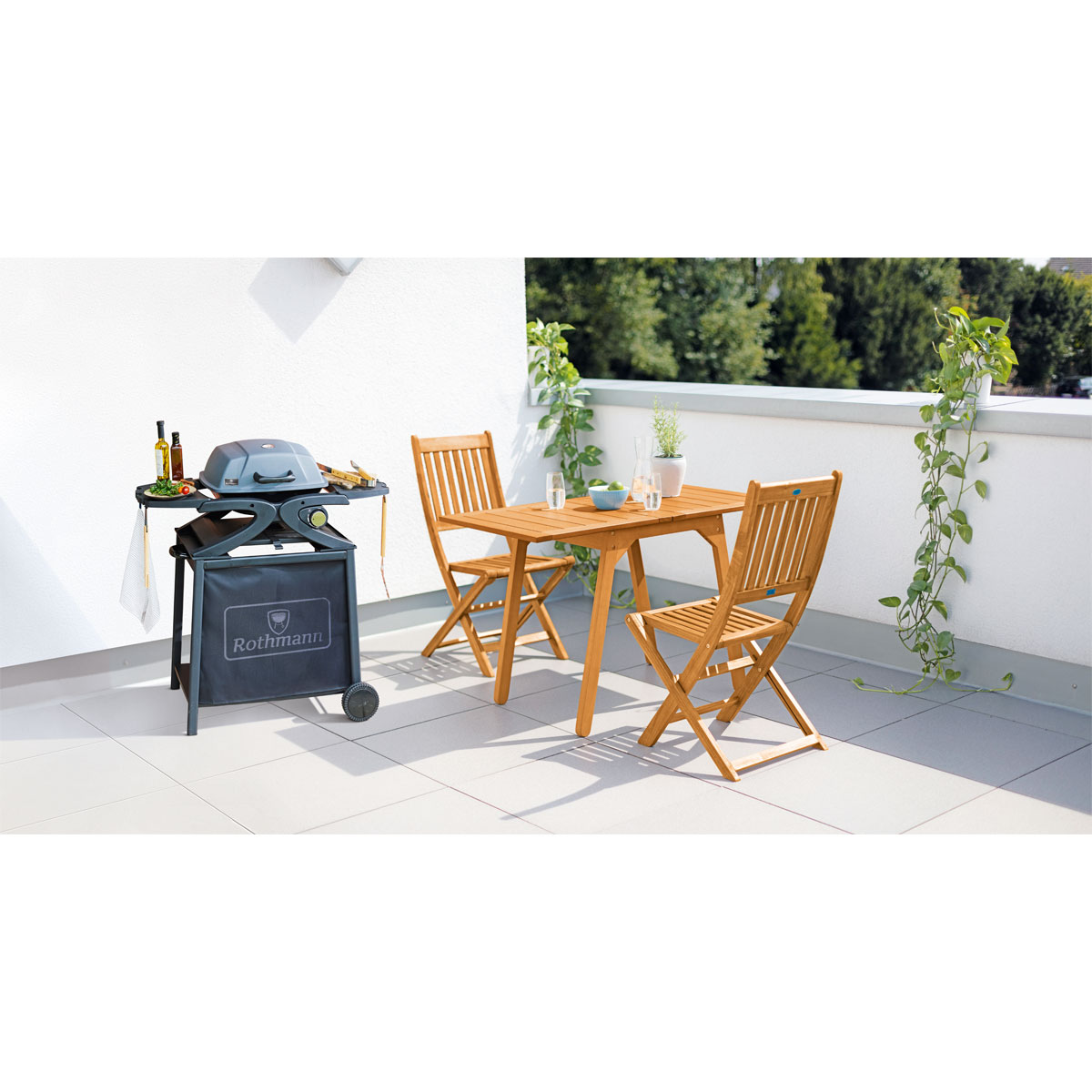Rothmann Grillwagen pulverbeschichtetes Stahl anthrazit Bild 3