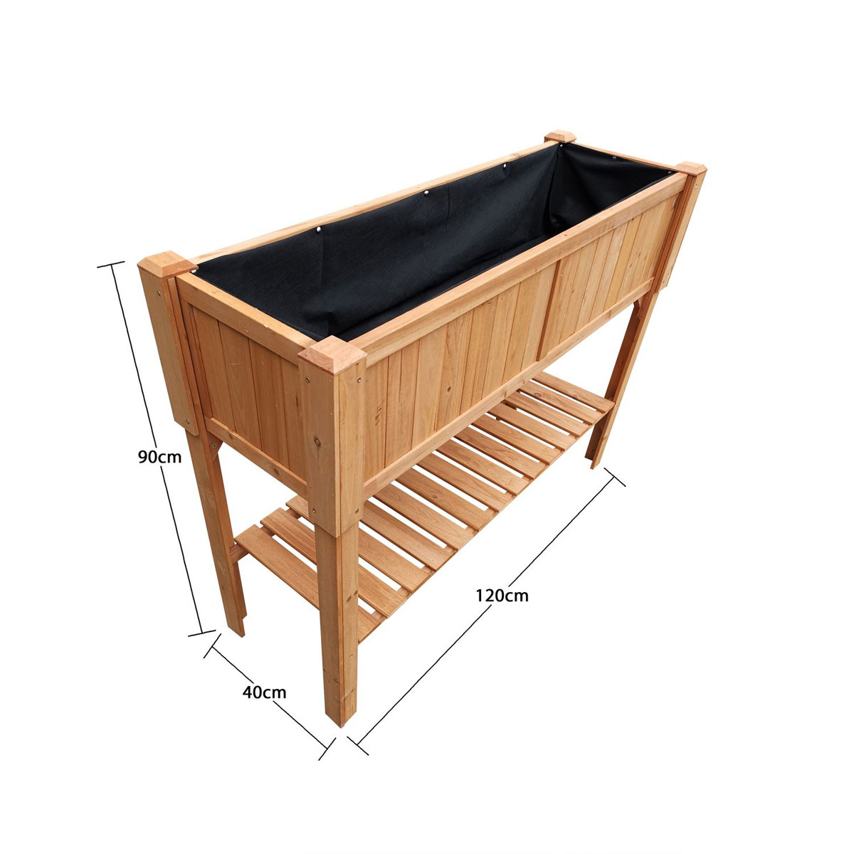 Coemo Hochbeet Kräuterbeet mit Pflanzfolie 120 x 40 x 90 cm Bild 2