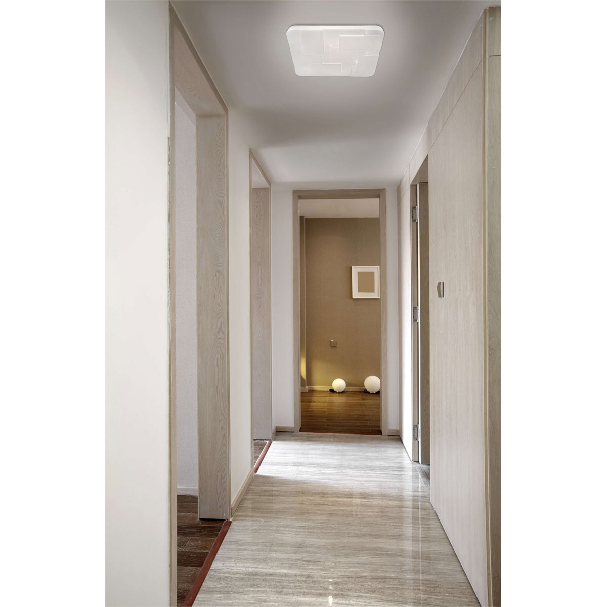 Naeve LED DL Luxor Metall/KS weissLxBxH: 54x54x6,5cm dimmbar Bild 8
