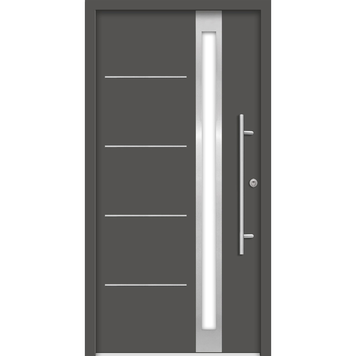 SplenDoor Premium-Haustür Passivedoor Umea RC2 energiesparend einbruchsicher anthrazit 100 x 200 cm rechts