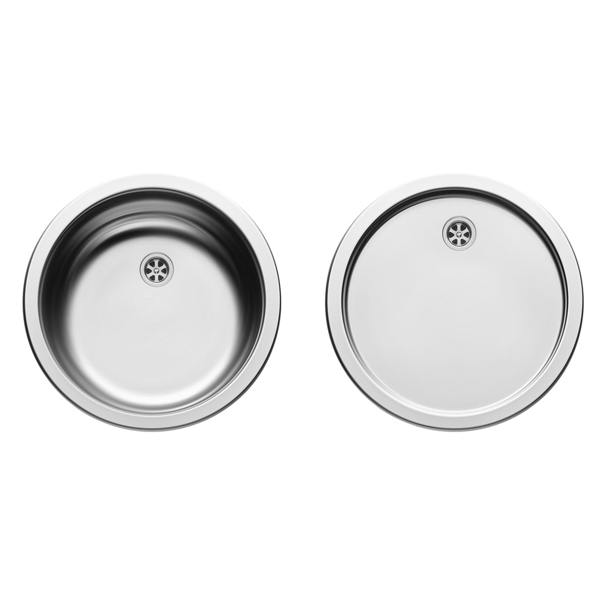 Pyramis  Edelstahl-Einbauspüle Rundbeckenset CR und CT