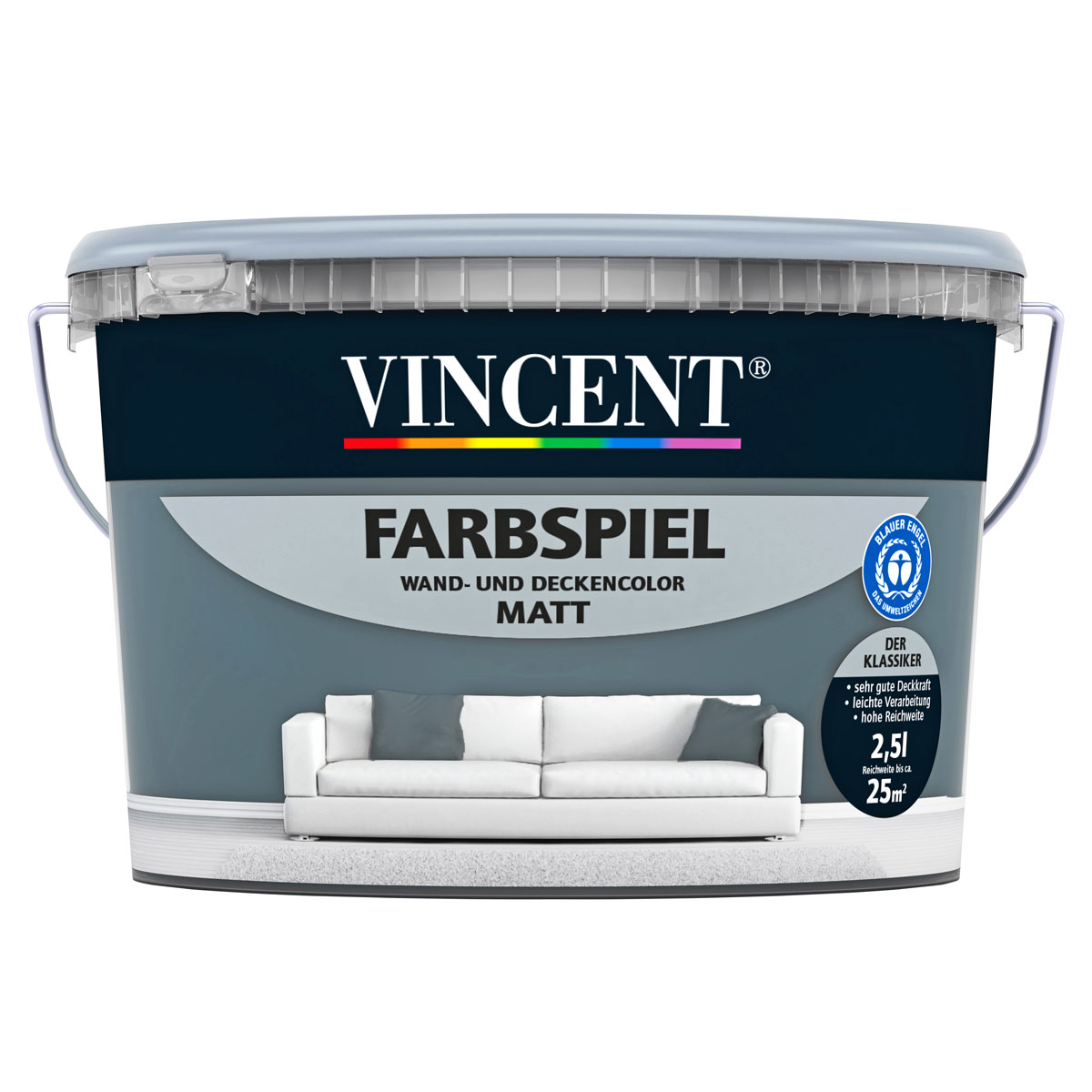 Vincent Farbspiel Petrol matt 2,5 L Vincent Farbspiel Petrol matt 2,5 L