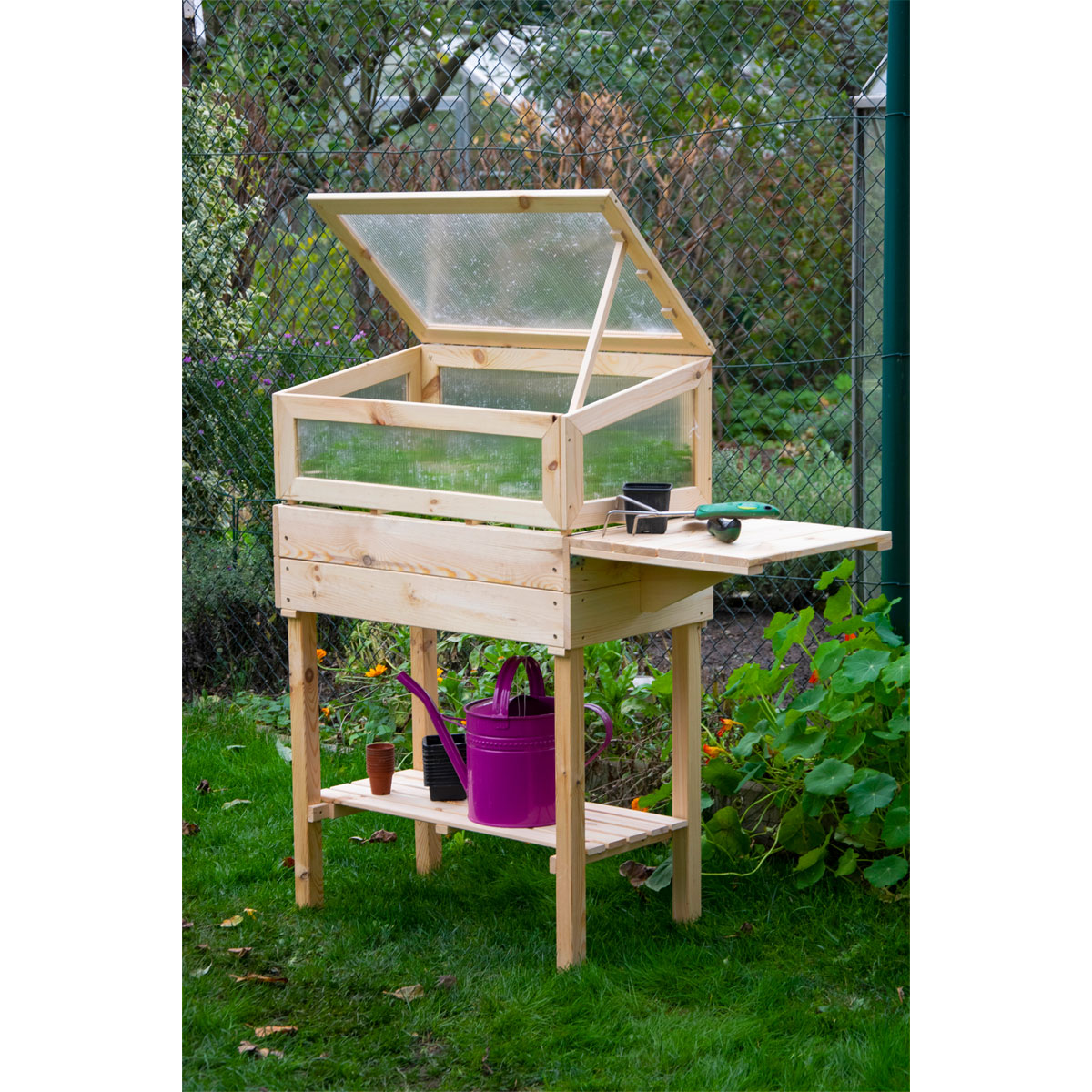 dobar Hochbeet beige 116 x 110 x 40 cm Bild 10